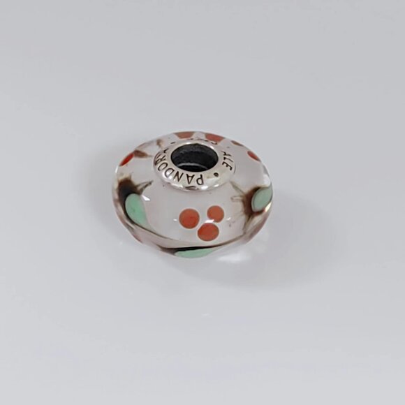 Pandora Christmas Holly Murano Glass Charm Bead with box - Picture 2 of 4
